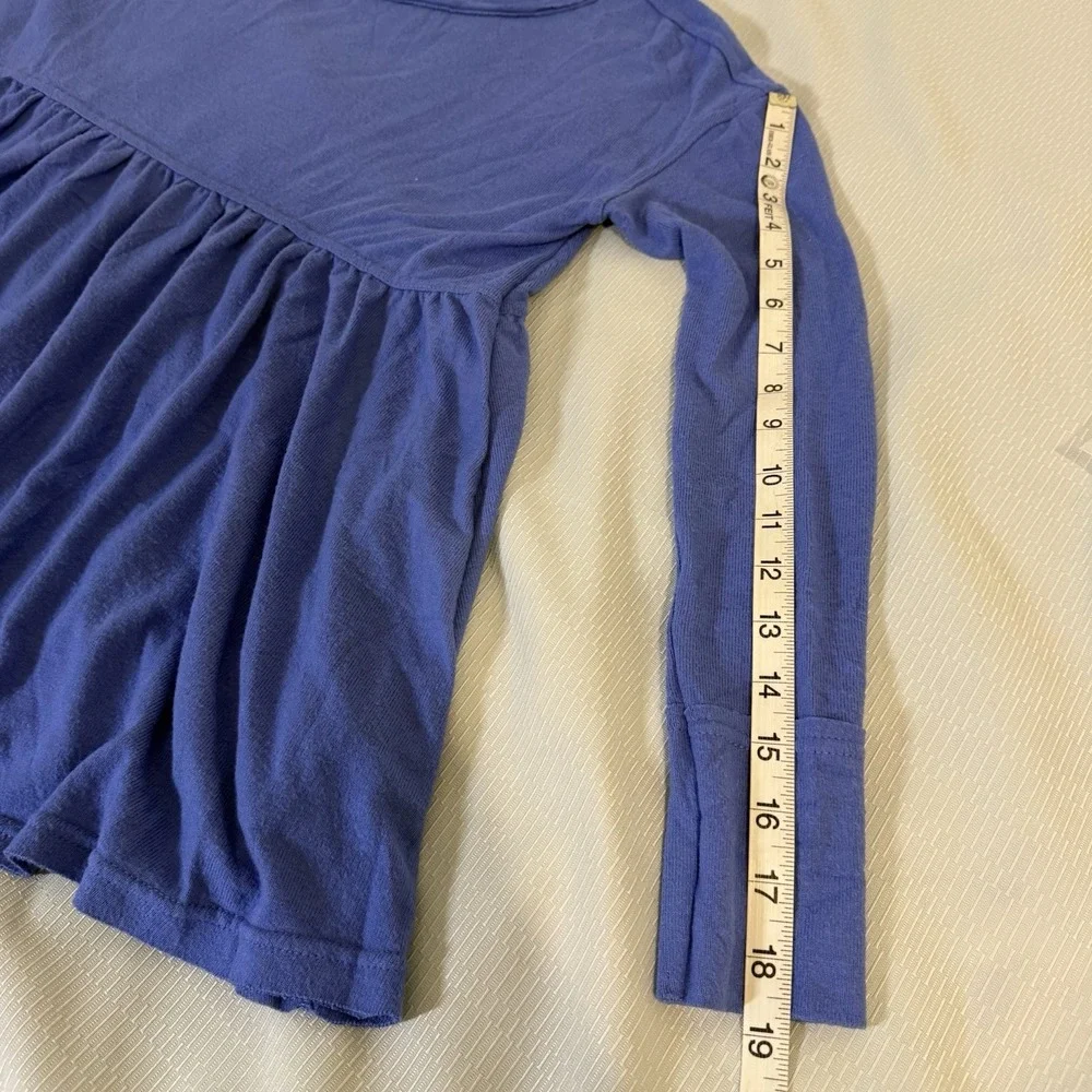 Free People Knit Top Neckline St# OB1054010 Pull On Blue Viscose Tunic Sz XS